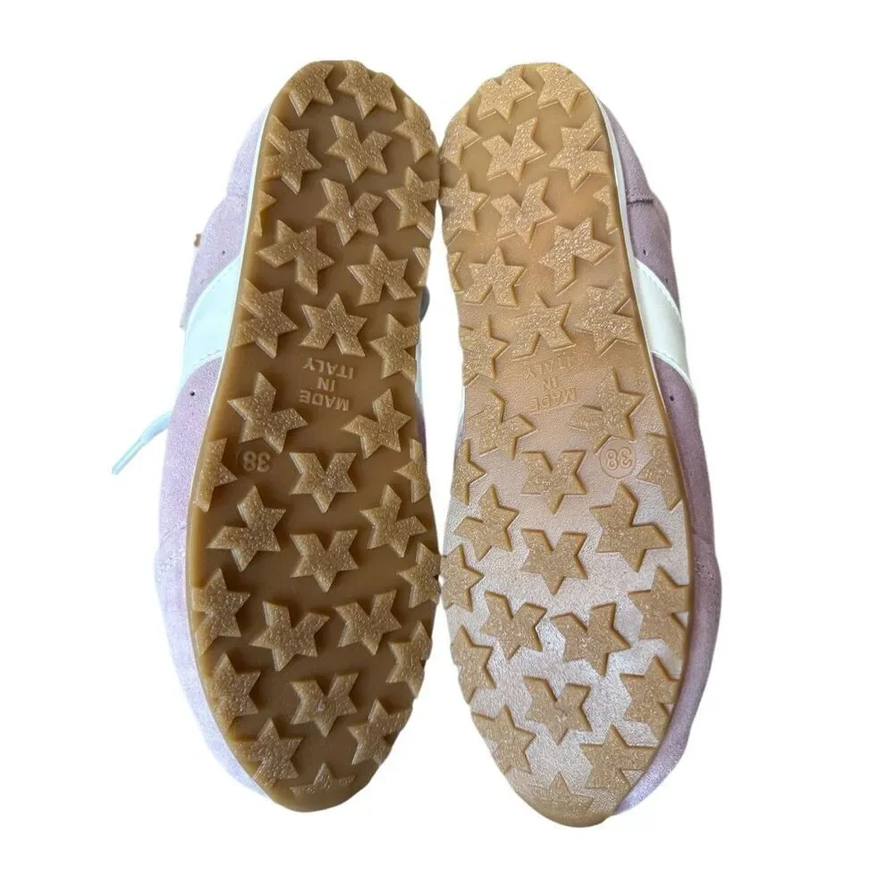 Mila Paoli Made In Italy Genuine Leather Upper Dusty Pink Sneakers Size 7.5
